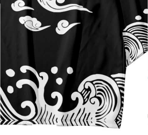 Cardigan Robe Hombre Manga Tres Cuartos con Elemento Nube Auspiciosa - Image 7