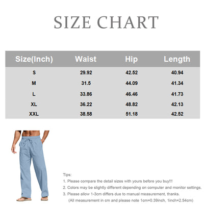 Pantalones de Playa para Hombre en Algodón y Lino con Cintura Elástica - Image 13