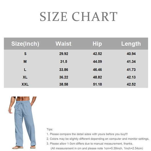 Pantalones de Playa para Hombre en Algodón y Lino con Cintura Elástica - Image 13