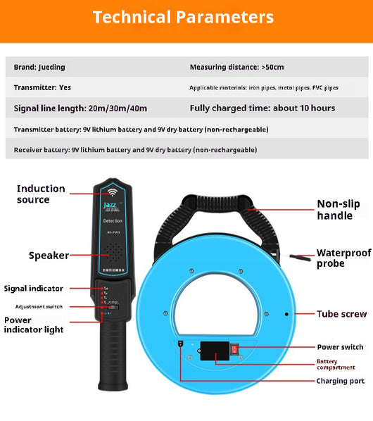 Detector de Obstrucciones para Tuberías y Probador de Líneas de Conducción - Image 12