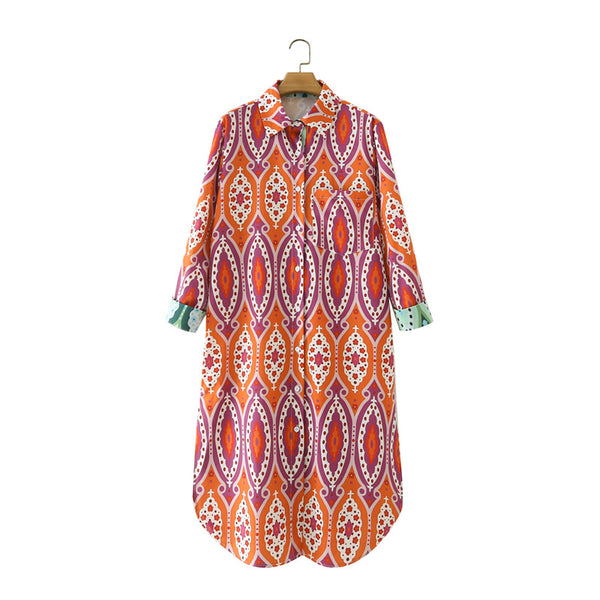 Vestido Camisero Largo para Mujer con Bolsillos - Image 2