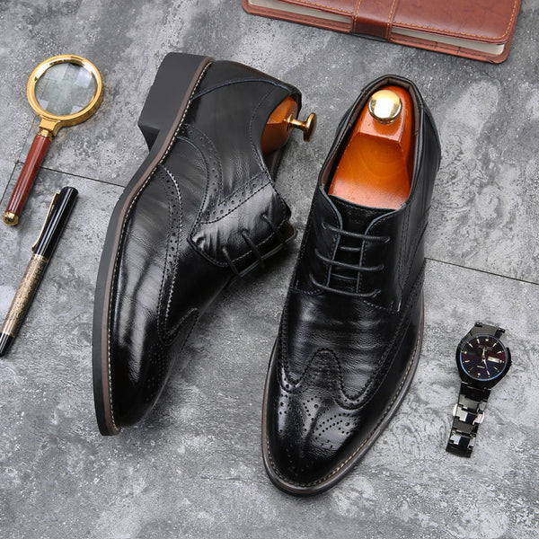 Zapatos Casuales de Cuero para Hombre con Cordones