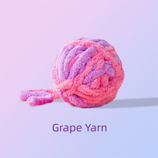 Pink and purple striped plush cat toy ball, made from chunky yarn, designed for silent play and chewing. - Image 22