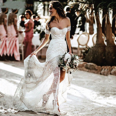 Vestido de Novia Sirena de Encaje Sexy con Detalles Delanteros - Image 11