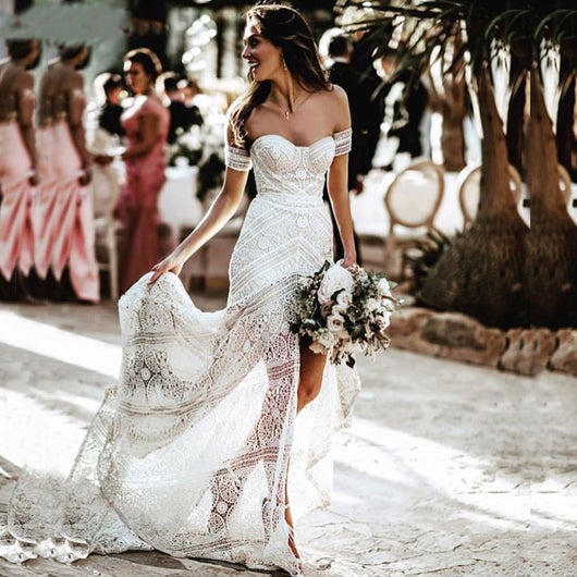 Vestido de Novia Sirena de Encaje Sexy con Detalles Delanteros - Image 11