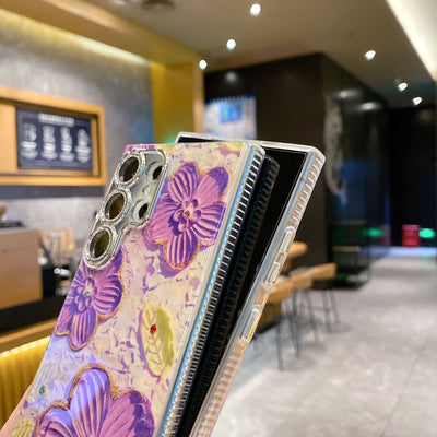 Funda para Celular con Diseño Floral de Diamantes y Protección de Lente - Image 16