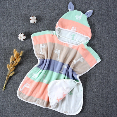 Capa de Baño Infantil con Capucha de Algodón Gasa Pura - Image 9