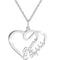 Personalized Custom Name Necklaces Pendant Double Heart Women Necklace Plateado 925Silver