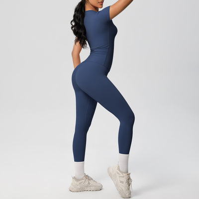 Conjunto Deportivo Mujer: Playera y Pantalón Yoga Cintura Alta - Image 23