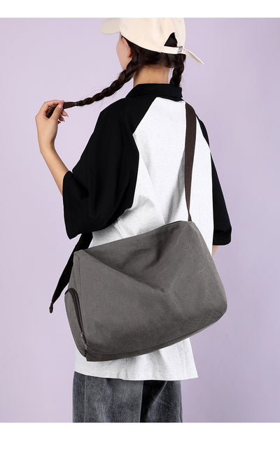Bolsa Deportiva Retro Canvas de Gran Capacidad con Correa Cruzada - Image 14