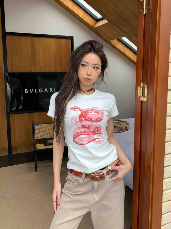 Playera Casual Estampada Slim Fit para Mujer
