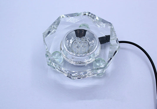 Base Luminosa LED de Cristal con Luz Multicolor