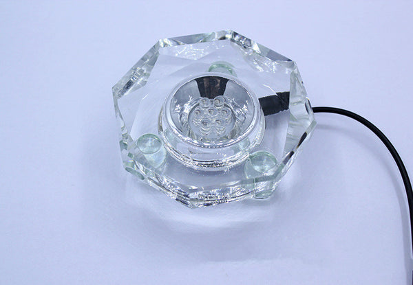 Base Luminosa LED de Cristal con Luz Multicolor