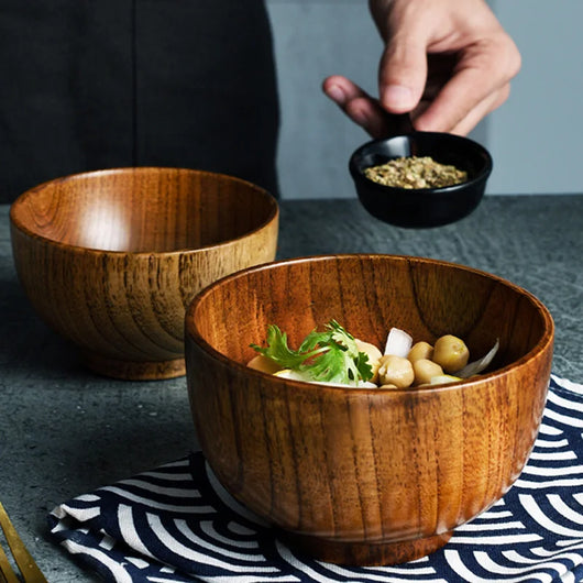 Tazón de Madera Estilo Japonés para Arroz, Sopa y Ensaladas - Image 12