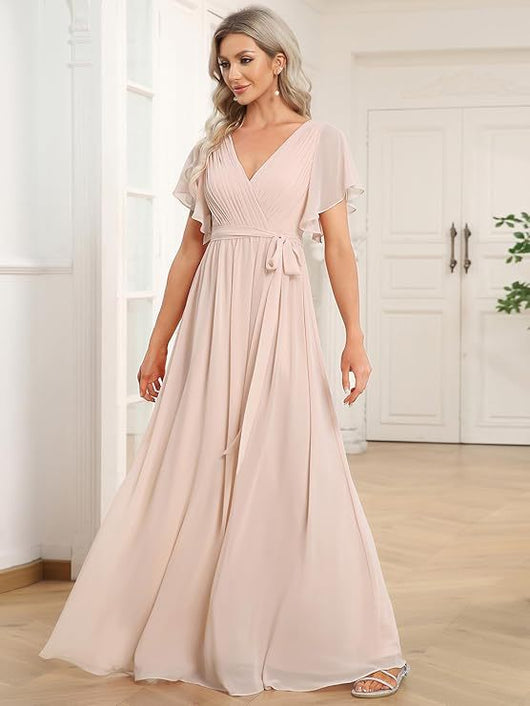 Vestido de Noche Mesh Unicolor Elegante - Image 20