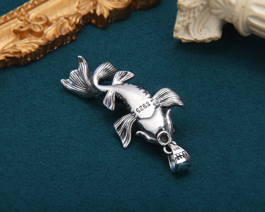 Dije de Plata Esterlina Dragón Saltador de Peces Diseño Personalizado Unisex - Image 10