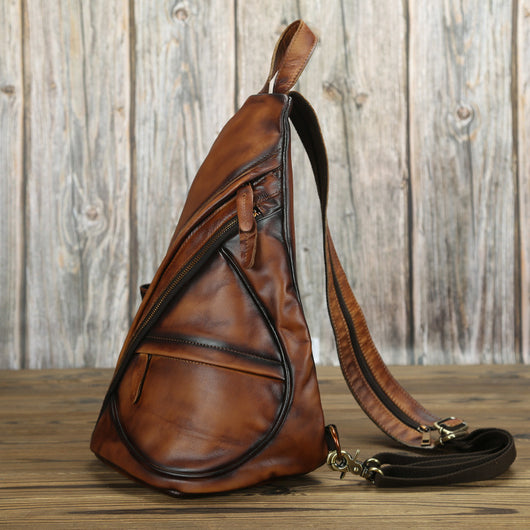 Mochila de Cuero Vintage con Bandolera Diagonal - Estilo Clásico - Image 20