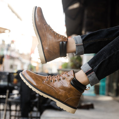 Botas Martin de Caña Alta Estilo Británico con Suela Gruesa y Algodón - Image 3