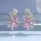 Aretes Ovalados de Plata con Corte Flor de Hielo