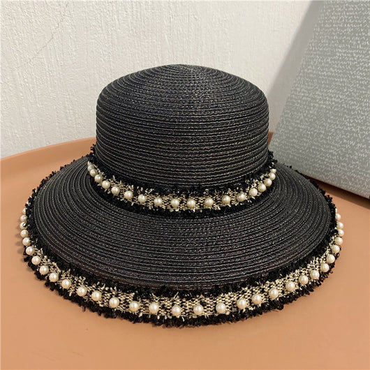 Sombrero Pescador con Alas Amplias y Detalles de Perlas Franjadas - Image 14
