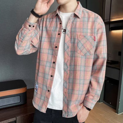 Camisa Casual Cuadros Estilo Hong Kong para Jóvenes - Image 5