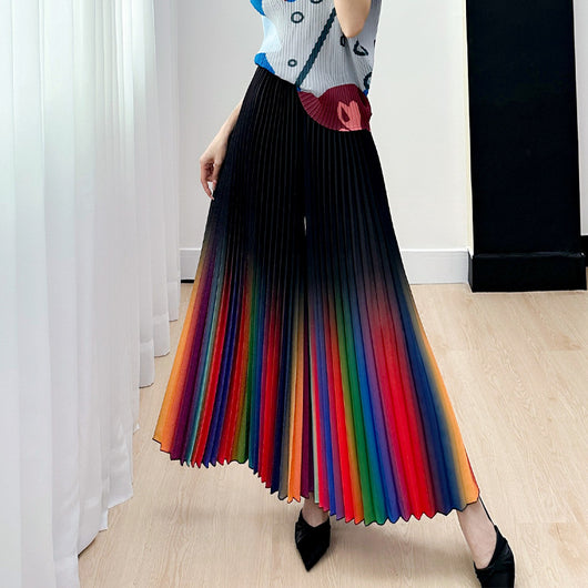 Pantalón Ancho Plisado Degradado Efecto Reductor - Versátil y Moderno - Image 9