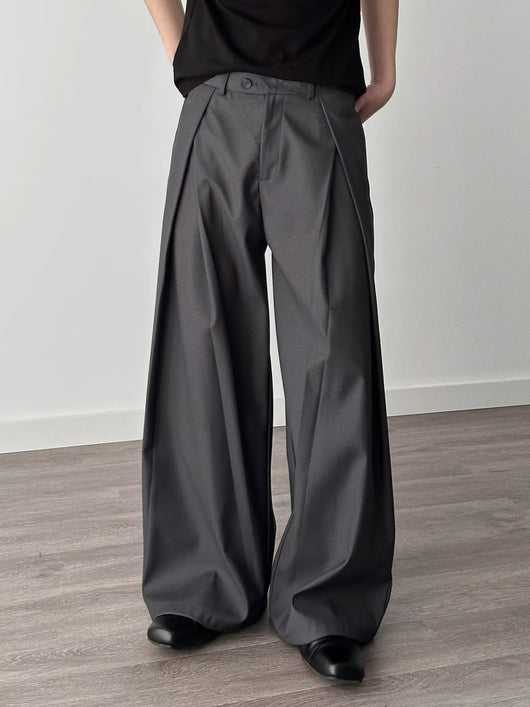 Pantalones Holgados Drapeados Hasta el Piso para Hombre - Image 13