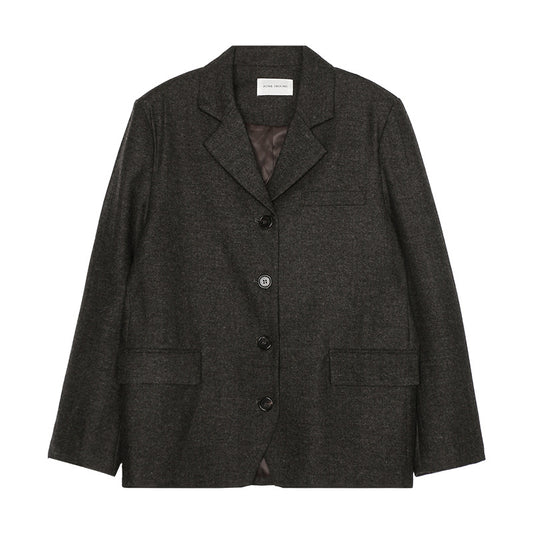 Blazer de Lana Vintage Clásico Color Sólido - Image 2