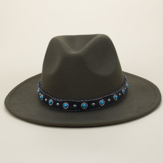 Cinturón Tejido Bohemio en Cuero y Sombrero de Fieltro con Detalles de Piel - Image 15