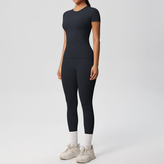 Conjunto Deportivo Mujer: Playera y Pantalón Yoga Cintura Alta - Image 33