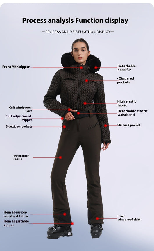 Traje de Esquí Profesional Impermeable para Mujer con Doble Tablero - Image 13