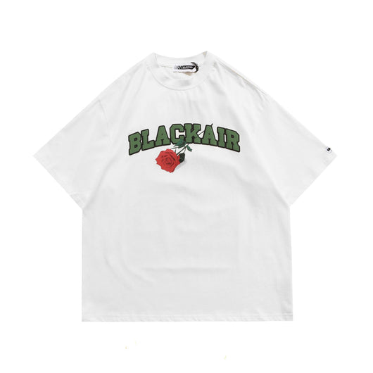 Camiseta Hombre Estilo Rap Urbano Retro Rosa Suelta Cuello Redondo - Image 4