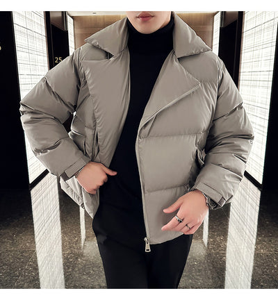 Chaqueta Acolchada de Plumas para Hombre con Cuello Clásico - Image 18