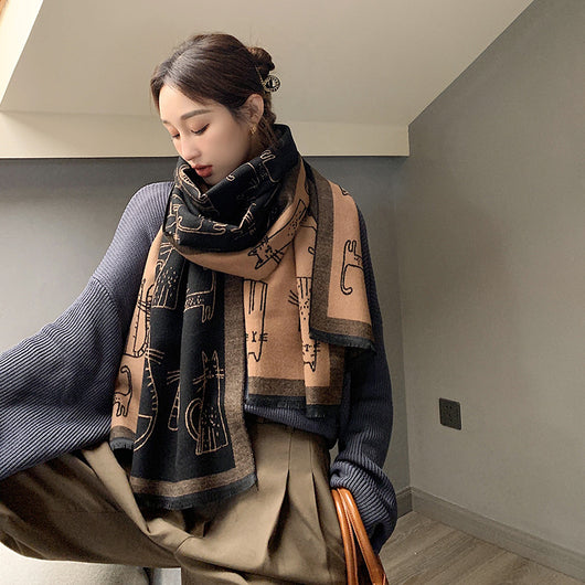 Pañoleta Larga Estampada de Imitación Cashmere para Mujer - Image 8