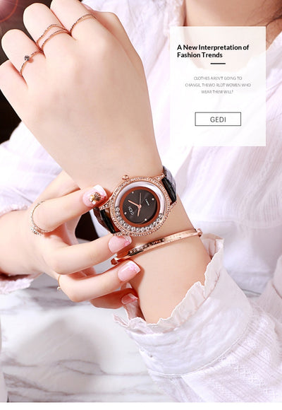 Reloj Cinturón de Cuero Doble Diamante Versátil para Mujer - Image 14