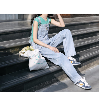 Pantalón Denim Slim Cintura Alta con Tirantes de Diseño - Image 7