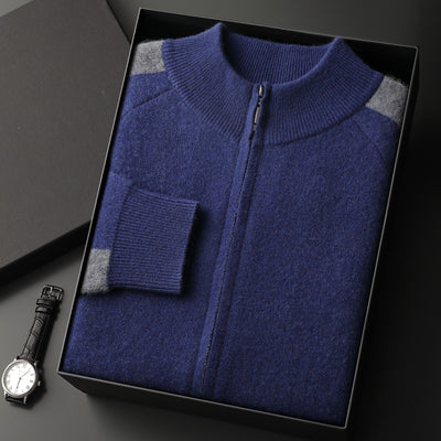 Cardigan de Cuello Alto Grueso con Cierre para Hombre - Suéter Deportivo de Cachemira - Image 7