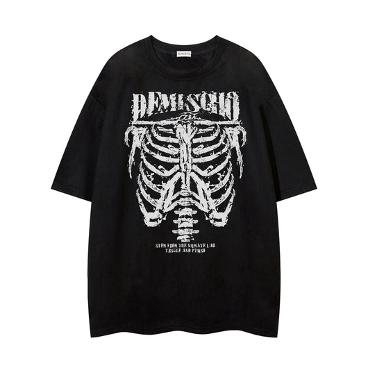 Playera de Ante con Estampado Calavera Oscura para Hombre - Image 27