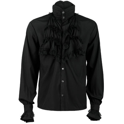 Camisa Gótica de Manga Larga con Cuello Alto y Volantes para Hombre - Image 12