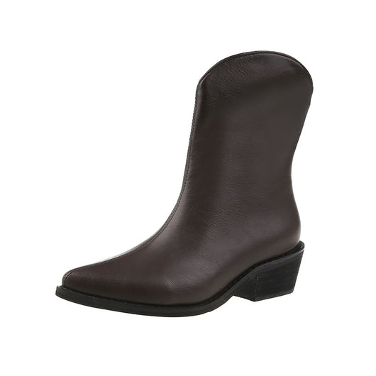 Botas Martin de Tacón Grueso y Punta Afilada para Primavera y Otoño - Image 8