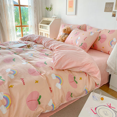 Juego de Sábanas de Franela Coral Velvet 4 Piezas - Algodón Suave para Cama Individual - Image 13