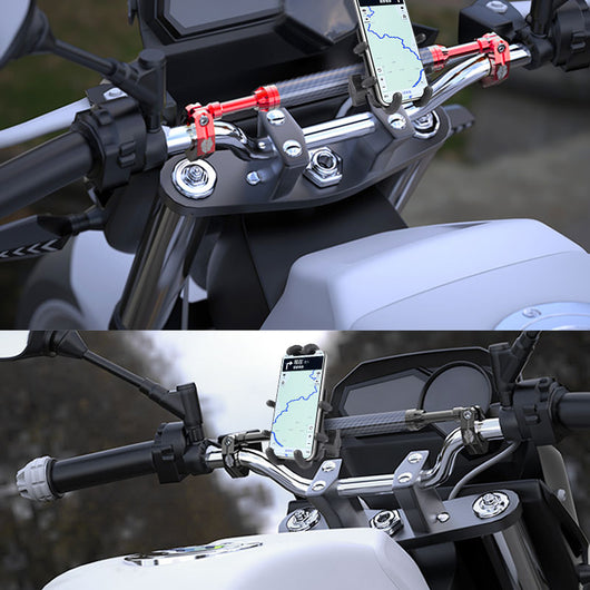 Manillar de Aluminio y Fibra de Carbono para Motocicleta con Barra de Equilibrio - Image 2