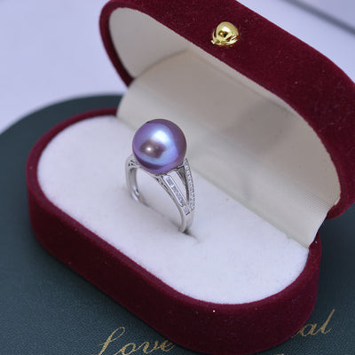 Anillo de Perla Blanca de Agua Dulce 11-12mm Círculo Perfecto Brillo Intenso - Image 9