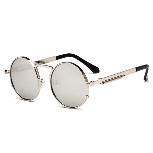 Gafas de Sol Redondas Punk con Resorte para Hombre y Mujer