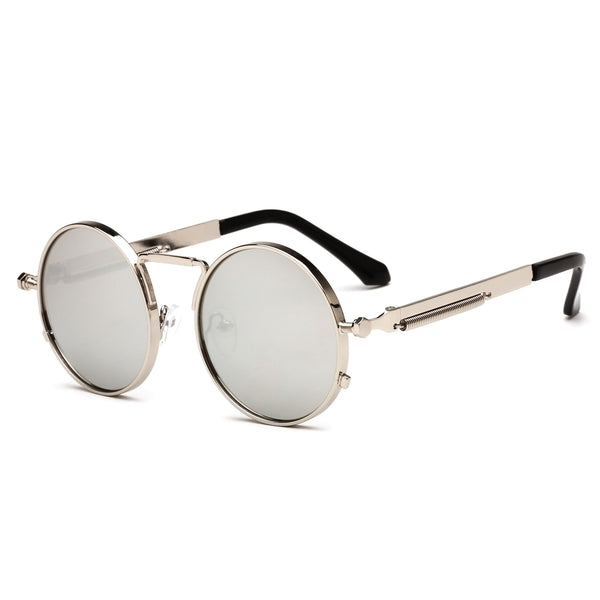 Gafas de Sol Redondas Punk con Resorte para Hombre y Mujer