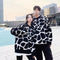 Suéter Térmico de Pareja Estampado Zebra - Abrigo Casual Holgado Invierno