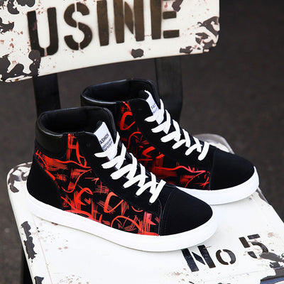 Zapatillas Altas de Lona para Hombre - Estilo Casual con Cordones - Image 11
