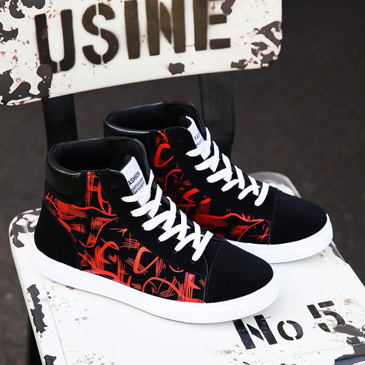 Zapatillas Altas de Lona para Hombre - Estilo Casual con Cordones - Image 11