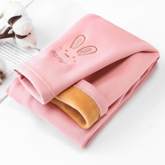 Leggings Gruesos para Niñas Primavera Otoño Color Sólido