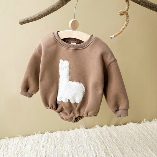 Enterizo Corto de Terciopelo con Cuello Redondo y Bordado de Alpaca
